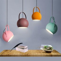 Pendant Lamps Nordic Macaron Restaurant Lights Bar Modern Hanging Lamp Minimalist Coffee Shop Dinning Room Light Fixture E27Pendant