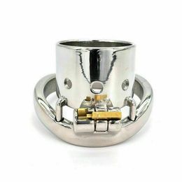 Stainless Steel Male Chastity Device Short Cage Men Metal Lock Belt #133