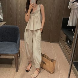 MISHOW 2020 Summer Fashion Casual Women Sets Solid Sleeveless Tops Pants Suits 2 Pieces Female Fashion Clothing LJ201120