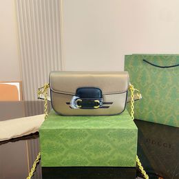 Chain Crossbody Bag Women Handbag Shoulder Back Bags Removable Handle Genuine Leather Handbags Flip Wallet New Folding Box
