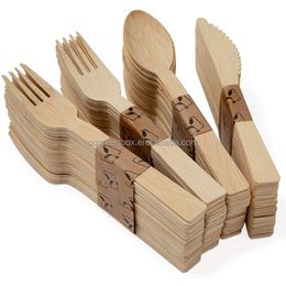 Wholesale Natural Bamboo Environmental Bamboo Disposable Cutlery Tableware Biodegradable Bamboo Forks 7 Inch