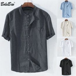 BOLUBAO Summer Mens ShortSleeved Tshirt Cotton and Linen Led Casual Mens Tshirt Breathable Tee Shirt Male W220615