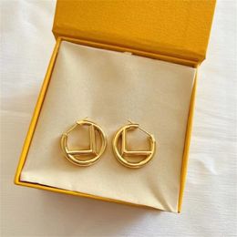 Женская премиальная золотая серьговая дизайнерская дизайнерская бренда