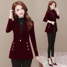 Women's Jackets Gold Velvet Small Suit Jacket Spring 2022 Trendy And Autumn Models Ladies Professional