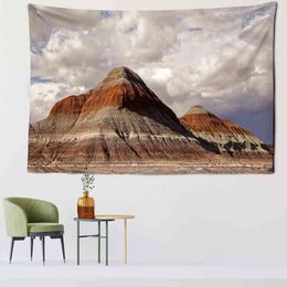 World Natural Rock Formation Petrochemical Tapestry Bohemian Decoration Home Wall Rugs Bedroom J220804