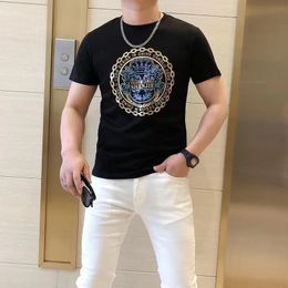 New Designer 2022 Summer Men's T-Shirts Mercerized Cotton Printing Youth Brand Tees Handsome Casual Male Tops Red Black White Short Sleeve M-5XL