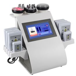 Beauty Items 40K Ultrasonic Vacuum Cavitation 6 in 1 RF Slimming Beauty Machine Lipo Laser 8 Pads Wrinkle Removal For Spa