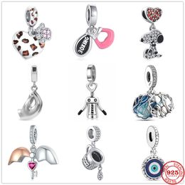 925 Silver Fit Pandora Charm 925 Bracelet Boxing gloves Heart Charm Beads charms set Pendant DIY Fine Beads Jewellery