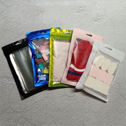 50pcs Matte Resealable Cosmetic Packaging Self Sealing Gift Bag Clear Front Jewellery Thick Aluminium Foil Zip Lock Bag