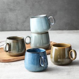 230ML Ceramic Coffee Cup Japanese Retro Ceramic Water Cup Nordic Luxurious Tea Cup Matt Porcelain Tea Set Cuisine Drinkware 210409