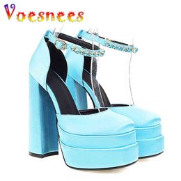 Sandals 22 Designer Heels Sandales Femmes Sexy Thick High Platform Women Dress Party Wedding Shoes Woman Pumps Prom 220317