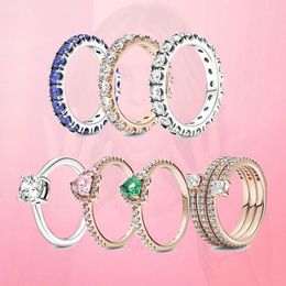 Cluster Rings In Winter 2022 925 Sterling Silver Jewellery Cubic Zirconia Love Star Women's Ring Fashion Christmas Gift