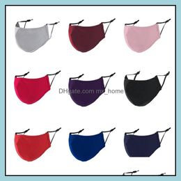 Unisex Face Masks Without Vae Anti Dust Proof Washable Reusable Recycling Fashion Colourf Mti-Color Adjustable Ear Loop Mask Drop Delivery 2