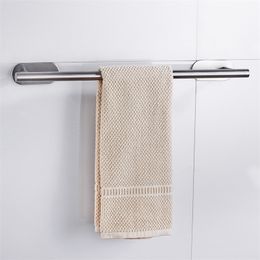 Bathroom Towel Shelf Holder Stainless Steel WallMounted Hanger SelfAdhesive Home el Organiser Rack Hanging Supplies Rod Y200407