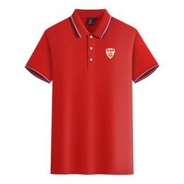North Macedonia men and women Polos mercerized cotton short sleeve lapel breathable sports T-shirt LOGO can be Customised