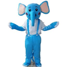 Christmas Blue Elephant Mascot Costumes High quality Cartoon Character Outfit Suit Halloween Outdoor Theme Party Adults Unisex Dress