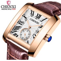 Wristwatches Vintage Classic Square Brown Leather Strap Wrist Watches Fashion Brand Men's Quartz Clock Montre FemmeWristwatches Hect22