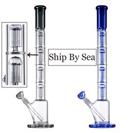 Black Blue 18mm Female Joint Hookahs Big Bong 4 Layers Perc 6 Arm Trees Dab Rigs Tall Bongs 5mm Glass Thick With Bwol Diffused Downstem WP21101