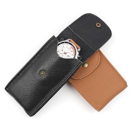 Genuine Leather Watch Box Bracelet Storage Bag Portable Travel Jewelry Pouch Case for Men and Women 220429