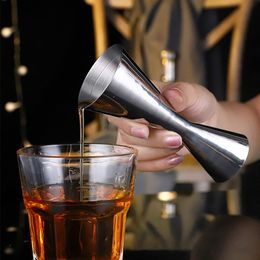 Bar Tools Double Cocktail Jigger with Measurements Inside 2oz 1oz for Bartending Stainless Steel Measure Cup KDJK2204
