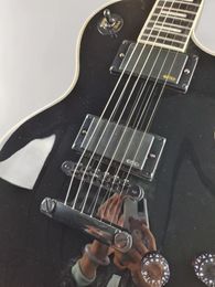 Electric guitar, ebony + binding , black EMG pickup, black accessories, tune o matic bridge