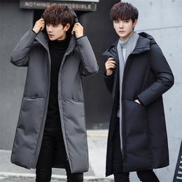 -40 Celsius Black Long Down Coat Goose Down Parkas Men Winter Jacket Collar Hooded Outdoor Male Thick Coat 201128