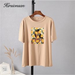 Hirsionsan Gotic Graphic T Shirt Women Fashion Aesthetic Lemon Print Summer Tops Korean Cotton Short Sleeve Female Tees 220514