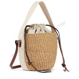 большая сумка дизайнерская мода mifuko woody l размер большая сумка из рафии мужская и женская сумка плетеная кожаная сумка-ведро с буквами лето 48 см или 17 см