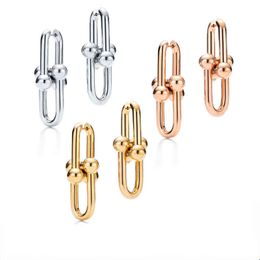 Designer Women's Stud New Fashion Brand Earrings Accessories S925 Gold And Silver Rose Gold U Button Earrings G220805