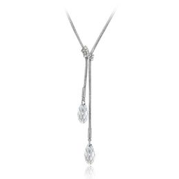 -Famous Brand Water Drop Design Bijoux Rhodium plaqué Gillian Y-Necklace Fabriqué avec des cristaux autrichiens de Swarovski Gift for 2594
