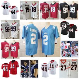 2 Matt Corral Jerseys Ole Miss Rebels Travon Walker Jersey Brock Bowers Stetson Bennett Jor dan Davis Nick Chubb Ladd McConkey Herschel Walker NCAA Georgia Bulldogs