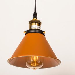 Pendant Lamps Brown Colour Style Industrial Lights Vintage Lamp Retro Hanging Lampshade Lighting Restaurant /Bar/Coffee E27Pendant