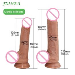 FXINBA 18/21cm Realistic Dildo Silicone Penis with Suction Cup Big for Women Masturbation Lesbian sexy Toy Beauty Items