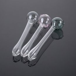 16cm Smoking Pipes Unique Colorful Round Straight Tube Pipe Pyrex Glass Oil Burner Straight Tubes Spoon Shape Mini Dab Rigs SW140