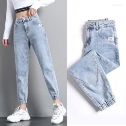 Women's Jeans High Waisted Women Spring 2022 Loose Tight Fitting Waist Leggings Feet Thin Nine Points Harem Pants Net Red Trend