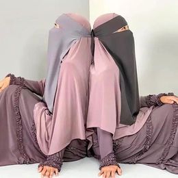 Ethnic Clothing Women Muslim Niqab Burqa Bonnet Veil Modest Wear Hijab Single Layered Amira Islamic Face Cover Arab Prayer Hijabs Scarf