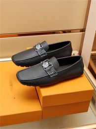 A1 Brand Italian Designer Mens Shoes Casual Brands Slip On Formal Luxury Shoe Men Loafers Moccasins Genuine Leather Brown Driving Shoes size 6.5-10