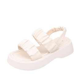 Sandals Women's 2022 Summer Korean Version Round Head Thick Bottom Sponge Cake Set Mouth Beach Roman