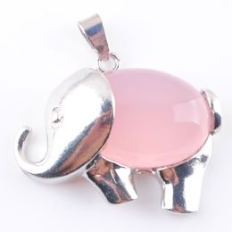 10pcs Stainless Steel Elephant Charms Natural Stone Pendants for Women DIY Jewelry Making Findings Supplies Wholesale BN369