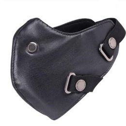 Motorcycle Helmets PU Leather Punk Mask Riding Universal Outdoor Windproof Breathable Breathing Mouth Dustproof Adjustable