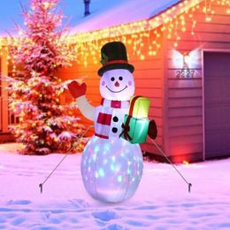 150cm Christmas Inflatable Snowman Doll LED Night Light Figure Garden Toys Party Decorations Year US EU Plug Y201020