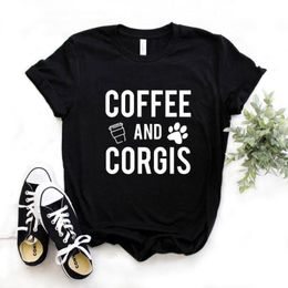 corgi shirt NZ - Women's T-Shirt Coffee And Corgis Print Women Tshirts Cotton Casual Funny T Shirt For Lady Yong Girl Top Tee Hipster 6 Color Drop Ship FS-9
