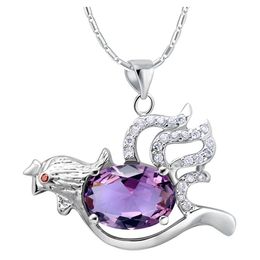 Pendant Necklaces White Beautiful Plated Women Purple Crystal Necklace For GiftPendant