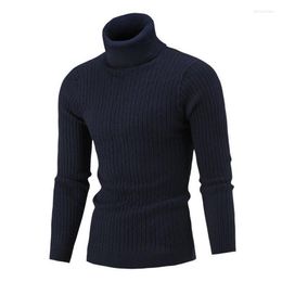 Men's Vests Men Winter Solid Colour Turtle Neck Long Sleeve Twist Knitted Slim Sweater Sweaters Pullover Mens Knitwear Phin22