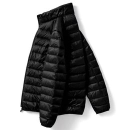 Winter Fashion Brand Ultra Light Duck Down Jacket Men Stand Collar Streetwear Feather Coat Packable Waterp Warm Men Clothing 201210