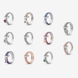 100% 925 Sterling Silver ME Love Ring Set For Women Wedding Engagement Rings Fashion Jewellery Accessories