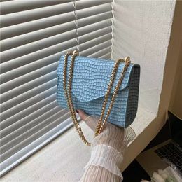 fashion shoulder or slung crossbody bag Chain decoration color contrast design women handbag