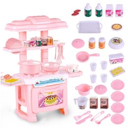 Pink or Blue Colour 1 Pcs/Set Baby Miniature Kitchen Plastic Pretend Play Kitchen Food Cooking Toy Set For Girl Game Gift D2 LJ201211