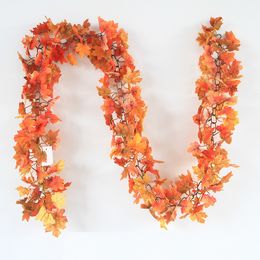 Wedding Decorative Flowers & Wreaths red orange Coloured artificial autumn Maple leaf garland