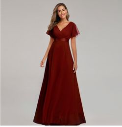 2022 Evening Dresses Elegant V-Neck Ruffles Chiffon Formal Evening Gown Robe Vestidos De fiesta Dress for Evening Party